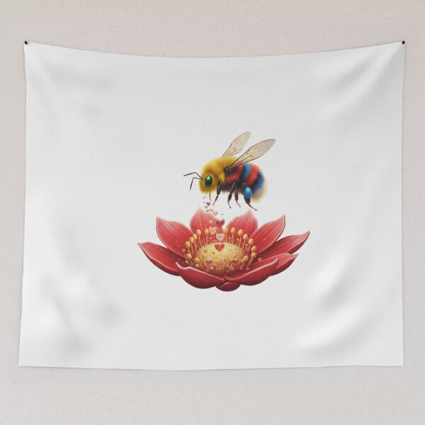 Item preview, Love Pollen: Magical Bee and Heart Flower designed and sold by Fatomfatom.