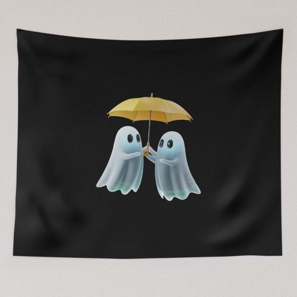 Item preview, Floral Ghost Holds Umbrella Couple Spooky Season Women Men designed and sold by MarkLeedsArt.