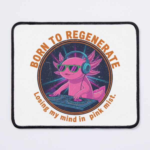 Item preview, Funny Axolotl DJ – Born To Regenerate Retro 90s Vintage Bootleg Art designed and sold by FakeJoo.