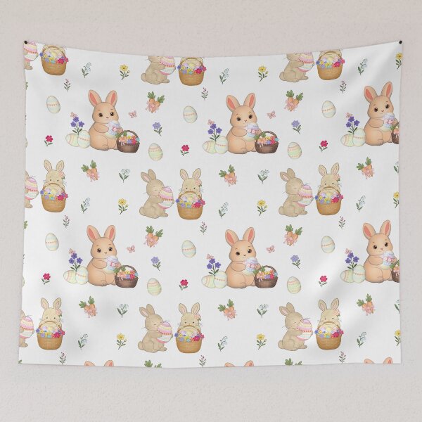 Item preview, Cute Easter Bunny Seamless Pattern – Spring Bunny with Egg designed and sold by LiudmylaMaika.