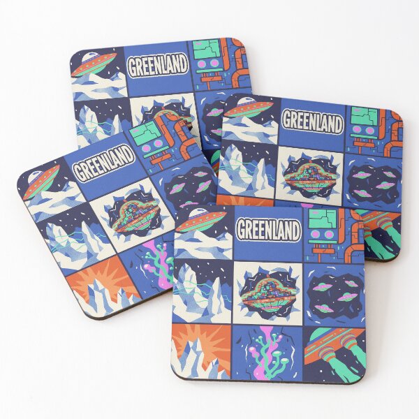 Item preview, Greenland Arctic Alien Base Retro Sci-Fi Grid designed and sold by zzz888.