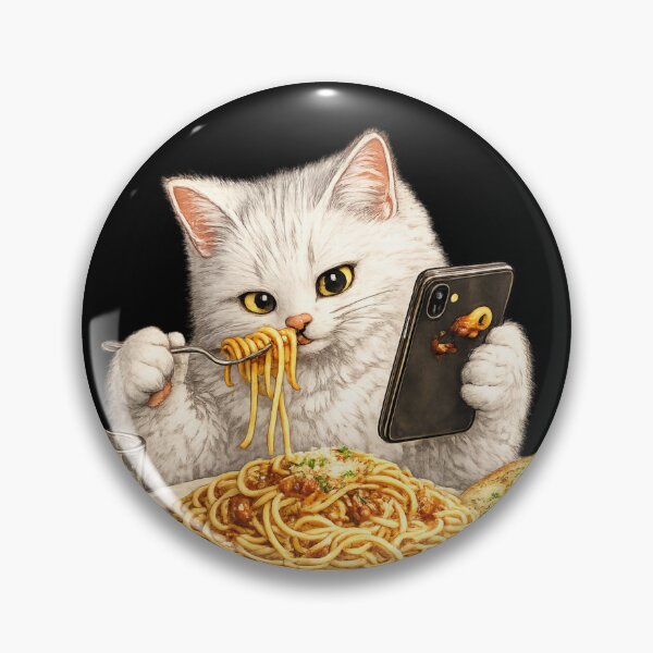 Item preview, Cat Eating Pasta Meme designed and sold by origin-arthouse.