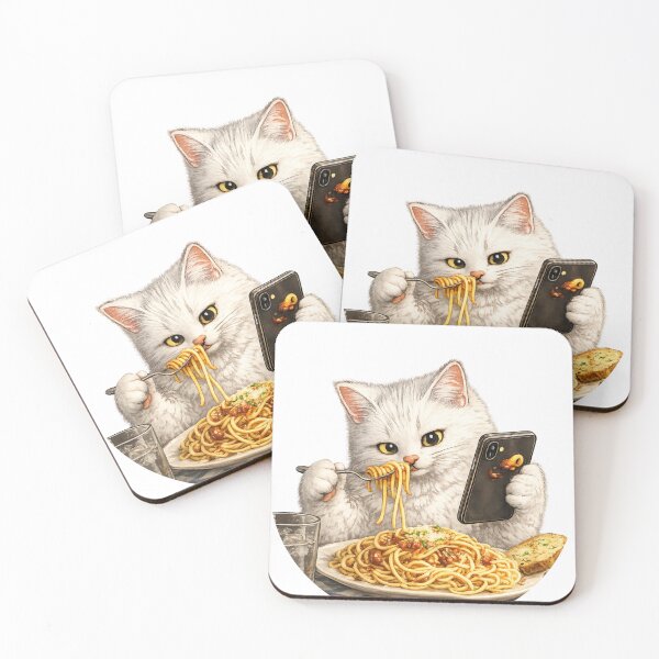 Item preview, Cat Eating Pasta Meme designed and sold by origin-arthouse.