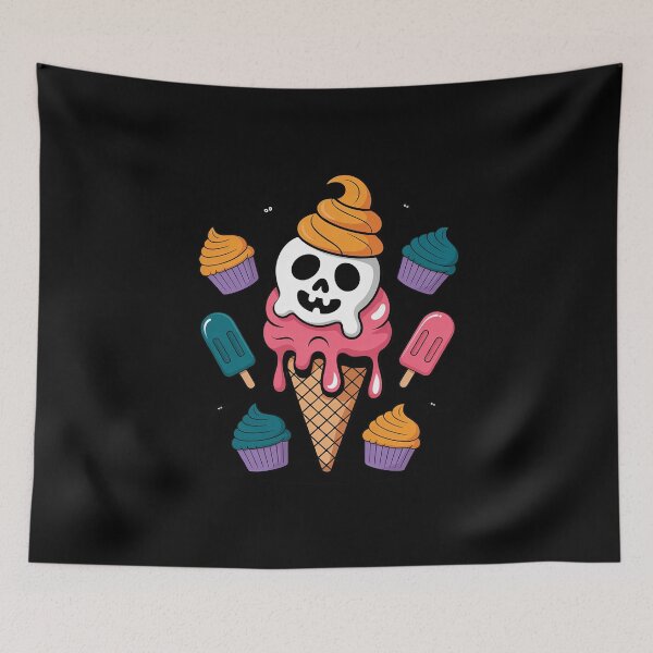 Item preview, Halloween Ghost Ice Cream Summerween Halloween Horror designed and sold by MarkLeedsArt.