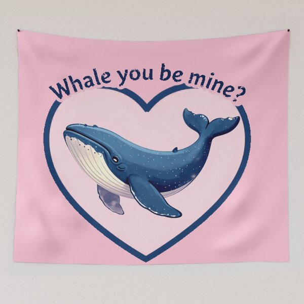 Item preview, Whale You Be Mine Valentine designed and sold by AnimalAirtistry.