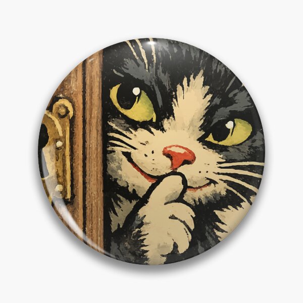 Item preview, intage Tuxedo Cat Shushing designed and sold by kadryshop.