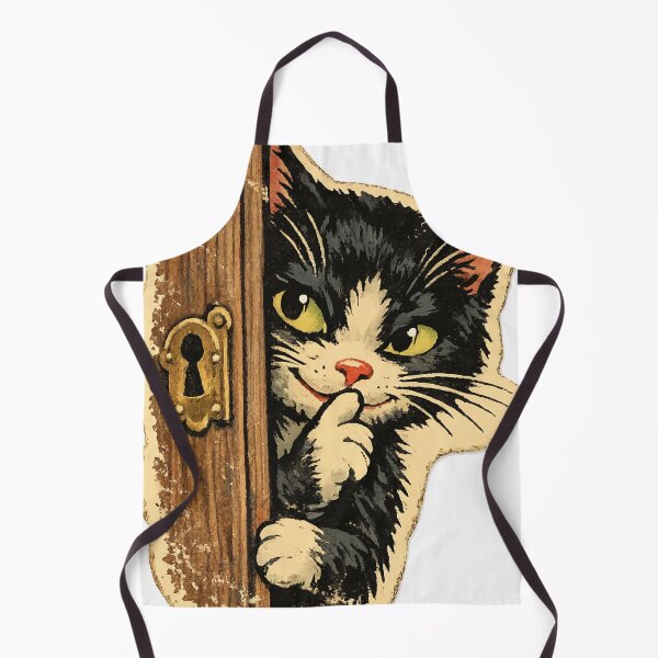 Item preview, intage Tuxedo Cat Shushing designed and sold by kadryshop.