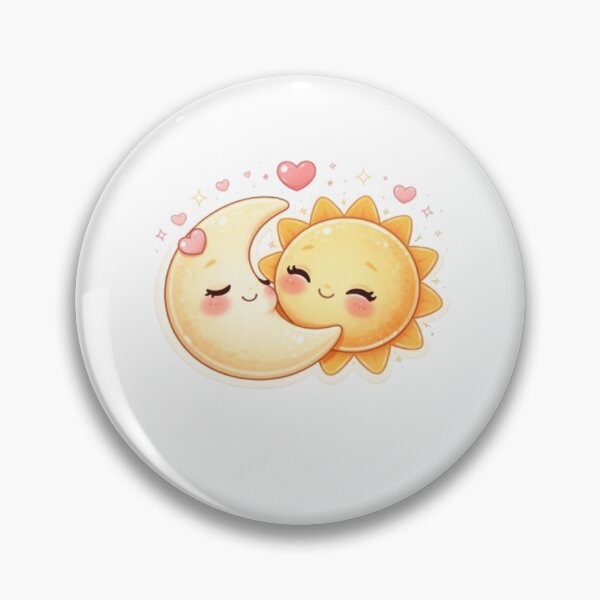 Item preview, Cute Sun and Moon Couple – Kawaii Cosmic Love Illustration designed and sold by MysticPurpleHue.