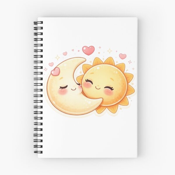 Item preview, Cute Sun and Moon Couple – Kawaii Cosmic Love Illustration designed and sold by MysticPurpleHue.