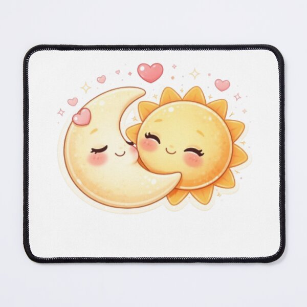 Item preview, Cute Sun and Moon Couple – Kawaii Cosmic Love Illustration designed and sold by MysticPurpleHue.