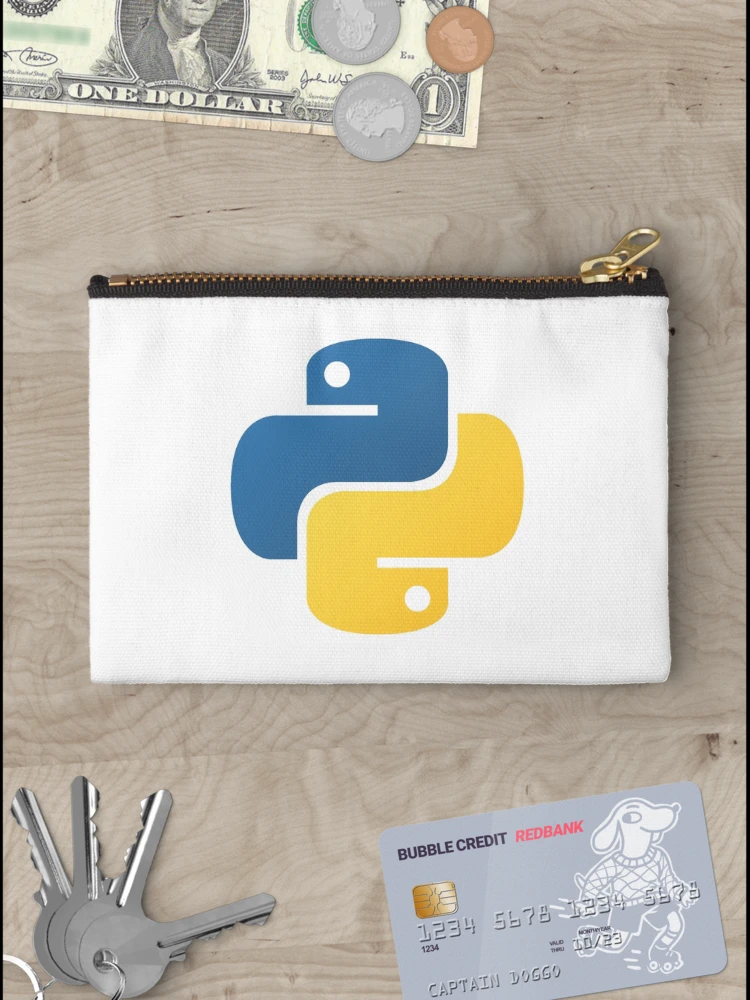 Thumbnail 3 of 4, Zipper Pouch, Python Sticker for Programmers designed and sold by Programmer's Merch.