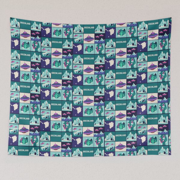 Item preview, Greenland Arctic Alien Base Secret Map Pop Art designed and sold by zzz888.