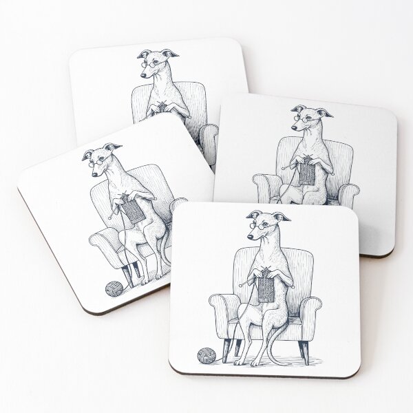 Item preview, Vintage Italian Greyhound Dog Knitting Knit Gift Dog Lover designed and sold by DoodleTortle.