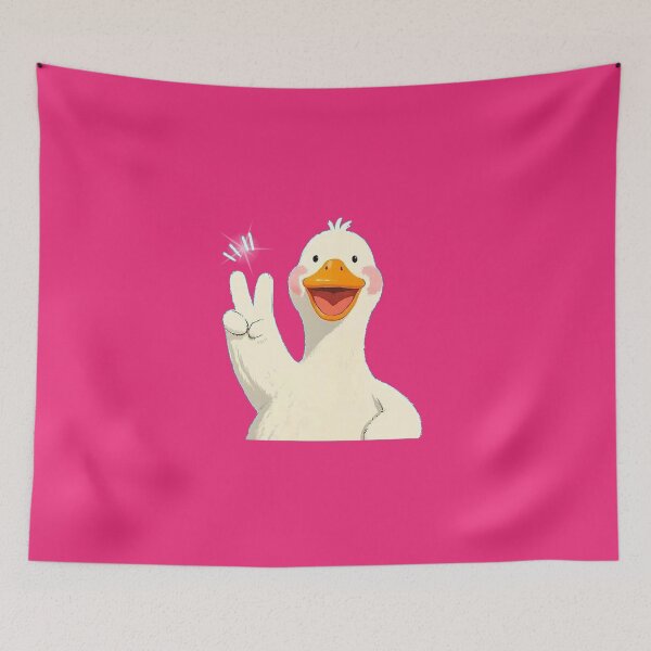 Item preview, Peace Sign Duck – Cute Happy Illustration designed and sold by Regal-Elegances.