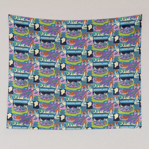Item preview, Greenland Alien Base Retro Sci-Fi Pop Art designed and sold by zzz888.