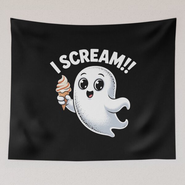 Item preview, I Scream Ghost Eating Ice Cream Costume Easy Halloween  designed and sold by MarkLeedsArt.