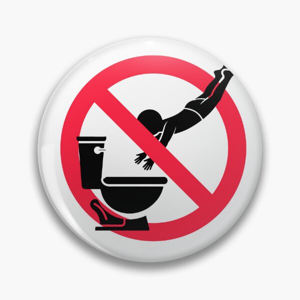 Item preview, No Diving Toilet Sign Funny Bathroom Art designed and sold by MonkiFlipp.