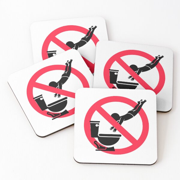 Item preview, No Diving Toilet Sign Funny Bathroom Art designed and sold by MonkiFlipp.