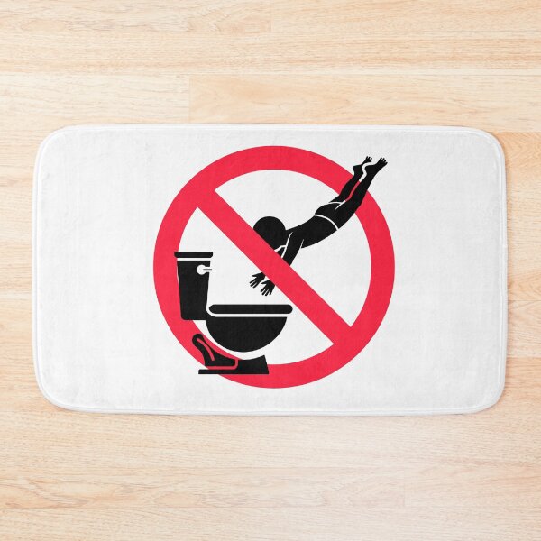 Item preview, No Diving Toilet Sign Funny Bathroom Art designed and sold by MonkiFlipp.