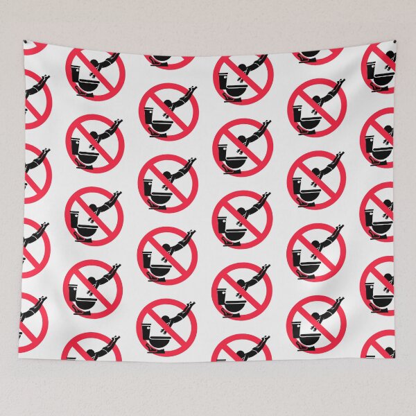 Item preview, No Diving Toilet Sign Funny Bathroom Art designed and sold by MonkiFlipp.