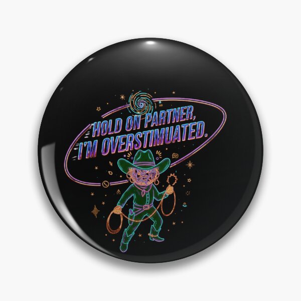Item preview, Hold On Partner I’m Overstimulated Funny Neon Cowboy Art designed and sold by medoutfits.