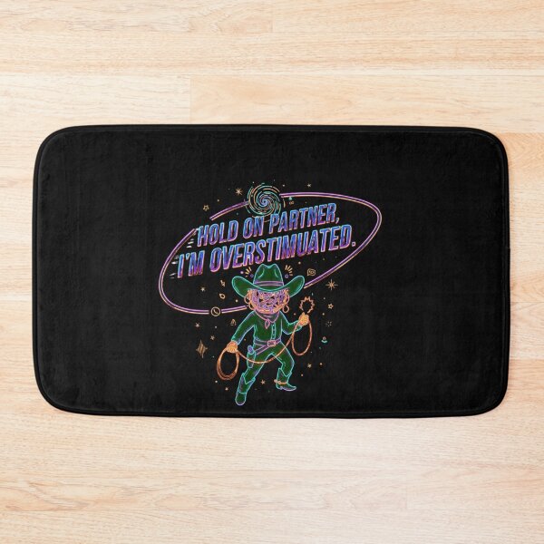 Item preview, Hold On Partner I’m Overstimulated Funny Neon Cowboy Art designed and sold by medoutfits.