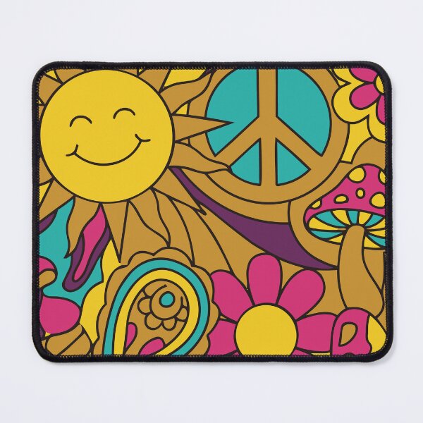 Item preview, Retro Summer of Love Psychedelic Sun & Mushroom Art designed and sold by Far Out Goods.