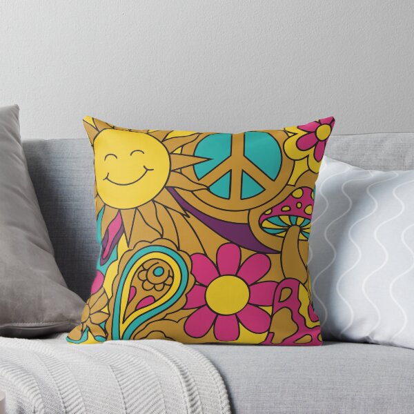 Item preview, Retro Summer of Love Psychedelic Sun & Mushroom Art designed and sold by Far Out Goods.