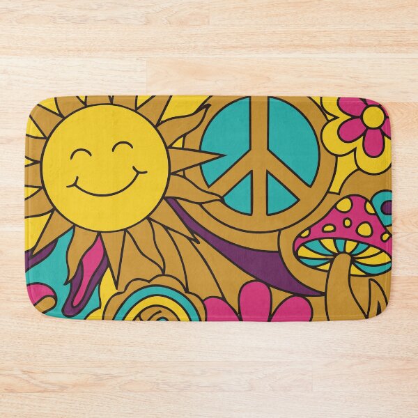 Item preview, Retro Summer of Love Psychedelic Sun & Mushroom Art designed and sold by Far Out Goods.