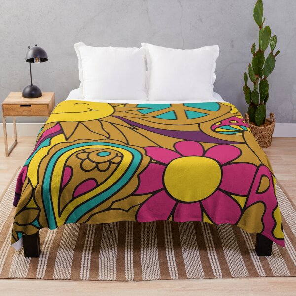 Item preview, Retro Summer of Love Psychedelic Sun & Mushroom Art designed and sold by Far Out Goods.