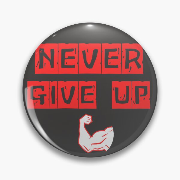 Item preview, Never Give Up – Red Bold Motivational Quote Typography Design designed and sold by NilofaDesigns.