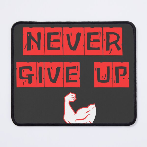 Item preview, Never Give Up – Red Bold Motivational Quote Typography Design designed and sold by NilofaDesigns.