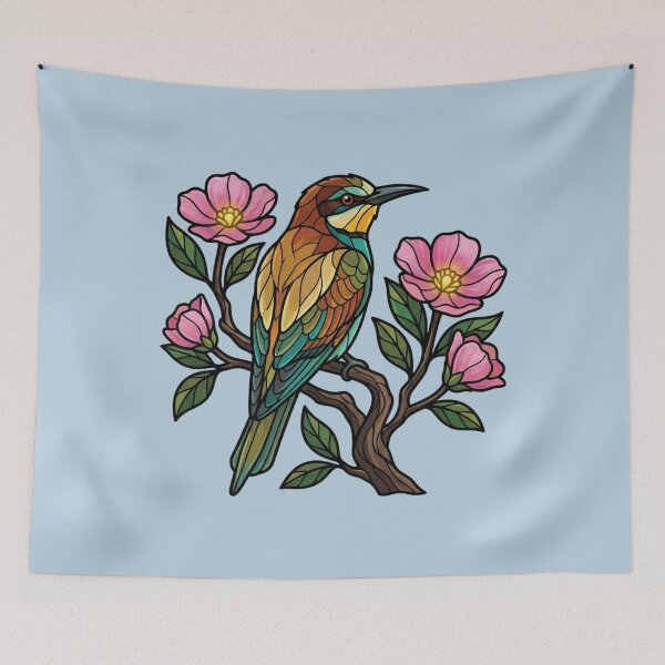 Item preview, European Bee Eater Botanical Illustration Art designed and sold by BirdsnStuff.