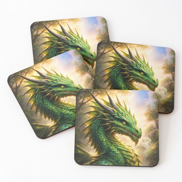 Item preview, Emerald Green Dragon Fantasy Artwork designed and sold by DrakariArt.