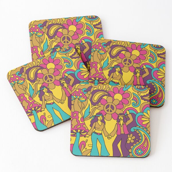 Item preview, Groovy 70s Festival Couple Psychedelic Hippie Art designed and sold by Far Out Goods.