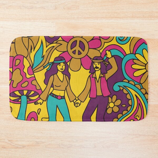 Item preview, Groovy 70s Festival Couple Psychedelic Hippie Art designed and sold by Far Out Goods.
