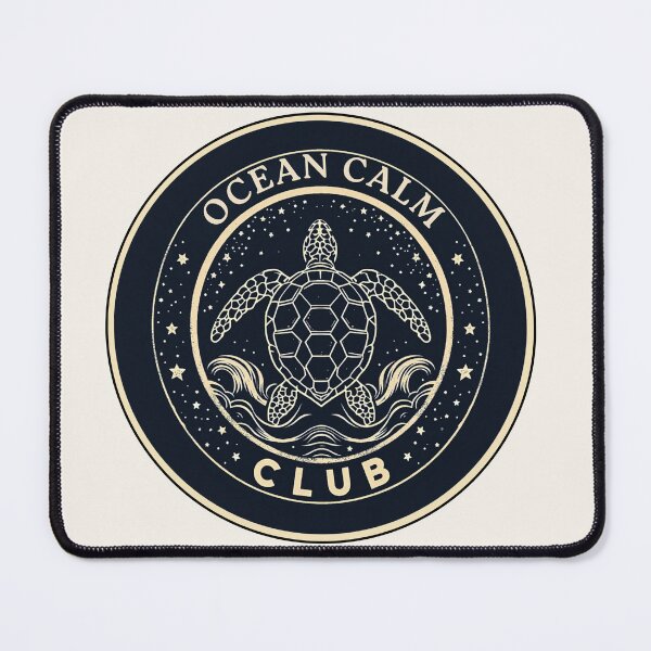 Item preview, Ocean Calm Club – Sea Turtle Nautical Badge Design designed and sold by twilightprints.