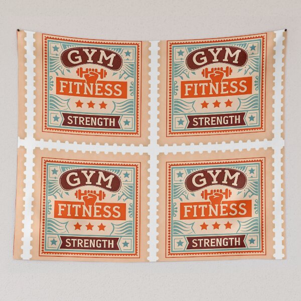 Item preview, Retro Orange Fitness Badge Strength Endurance Gym Motivation designed and sold by ART ATTACK ZONE.