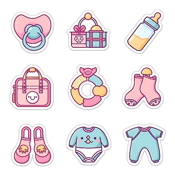 Artwork thumbnail, Cute Baby Essentials by RanaDesignLab