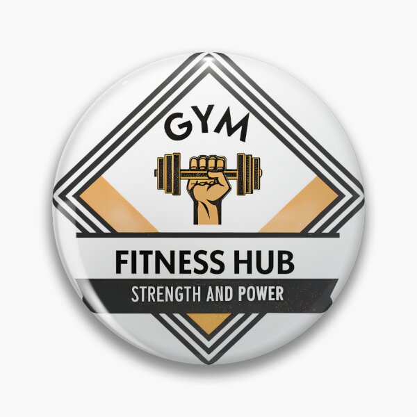 Item preview, Power Retro Fitness Badge Strength Endurance Gym Motivation designed and sold by ART ATTACK ZONE.