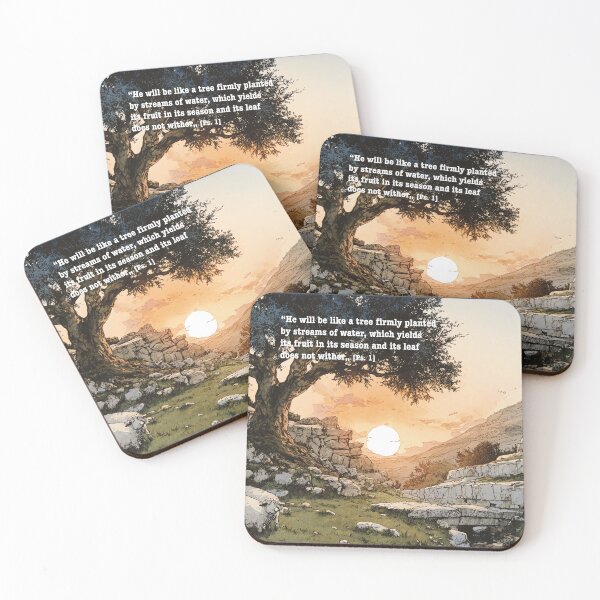 Item preview, Psalm 1 Sunset - Tree by Waters Biblical Art designed and sold by Banal25.