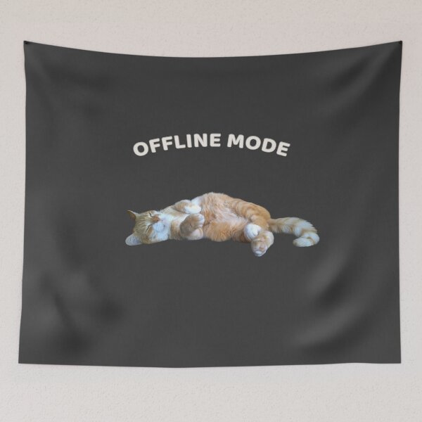 Item preview, Offline Mode Cat – Sleeping Ginger Cat designed and sold by MB-CatPrints.