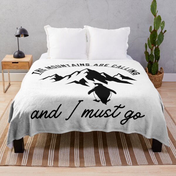 Item preview, The Mountains Are Calling and I Must Go Penguin Quote | Viral penguin designed and sold by DesignDazzles.