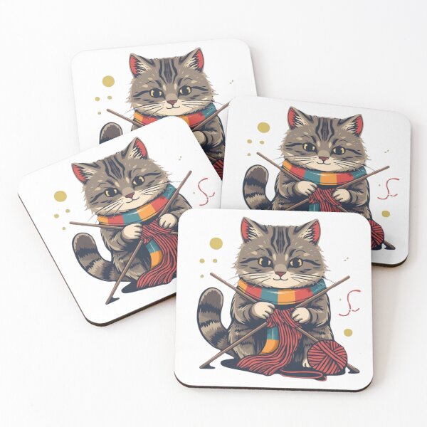 Item preview, Knitting Cat Shirt – Cute Cat Knitting with Yarn  designed and sold by Lamagift.