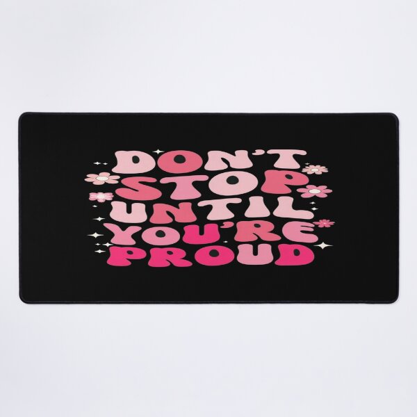 Item preview, Retro Motivational Quote – Don’t Stop Until You’re Proud | Pink Bubble Letters & Floral Sparkles designed and sold by Bright Nest Studio.