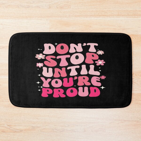 Item preview, Retro Motivational Quote – Don’t Stop Until You’re Proud | Pink Bubble Letters & Floral Sparkles designed and sold by Bright Nest Studio.