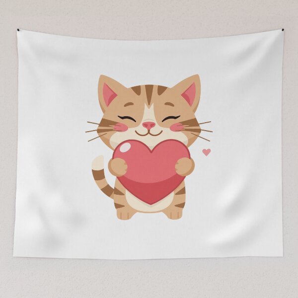 Item preview, Sweet, Valentine's Day, smiling kitty with a heart designed and sold by somegreatthings.