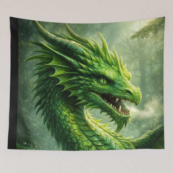 Item preview, Emerald Forest Dragon – Majestic Fantasy Creature designed and sold by DrakariArt.