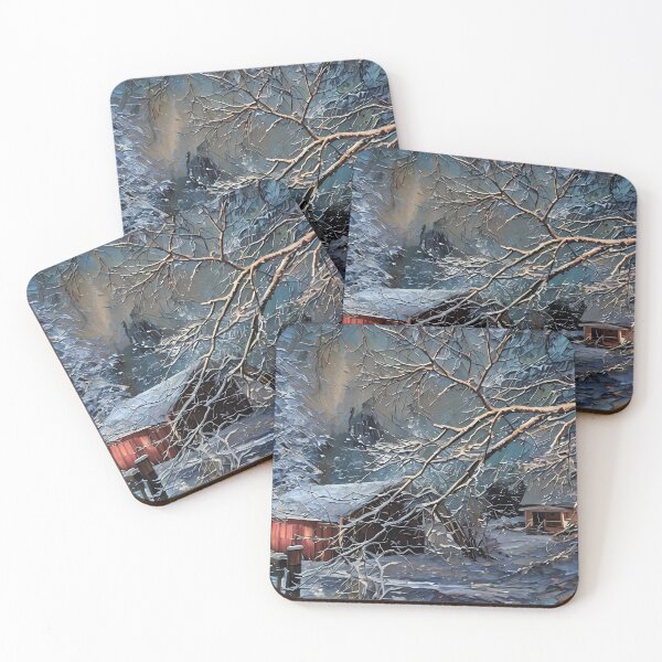 Item preview, Winter Farm at Night designed and sold by tomorrowsart.