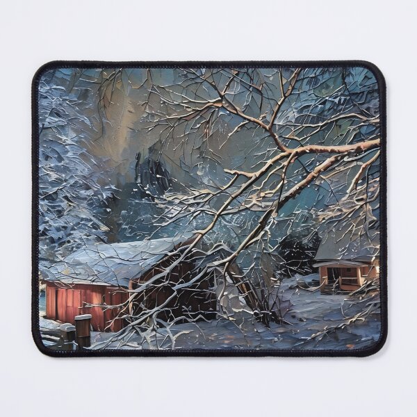 Item preview, Winter Farm at Night designed and sold by tomorrowsart.